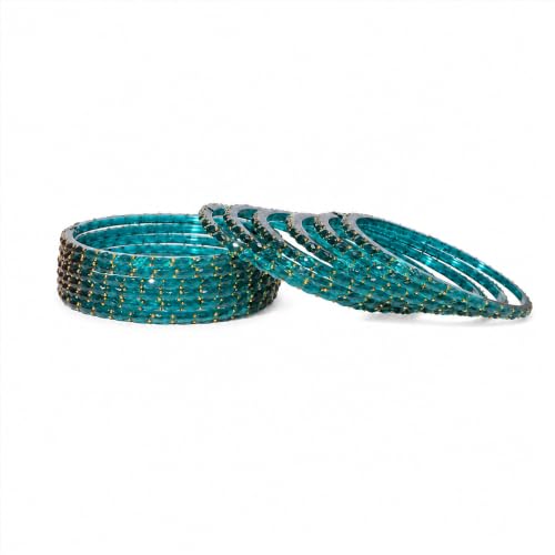 Image of Raindrop Crystal Glass Bangles, Pack of 12