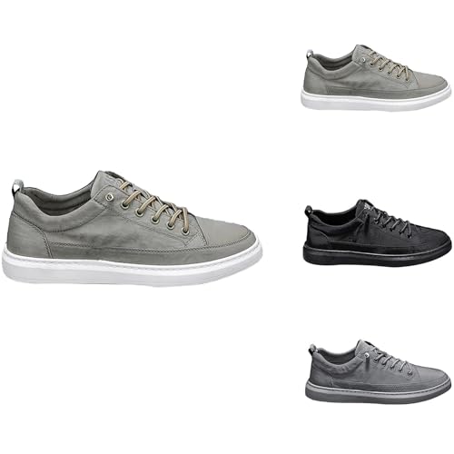 kostymskor, herr, fritidsskor, herr, promenadskor, herrskor, läder, halvskor, lediga segelskor, platt sula, sportskor, mode, halvskor, halkfria skateboardskor, Grön, 43 EU