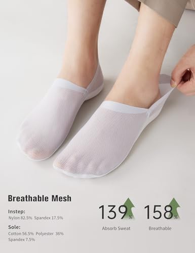 Image of Ultra Thin No Show Socks Men - 6Pairs Breathable Mesh Ankle Socks, Anti-Slip & Invisible for Running & Office