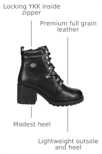 Image of Harley-Davidson Women's Marinda 5-Inch Black Motorcycle Boots, D84760