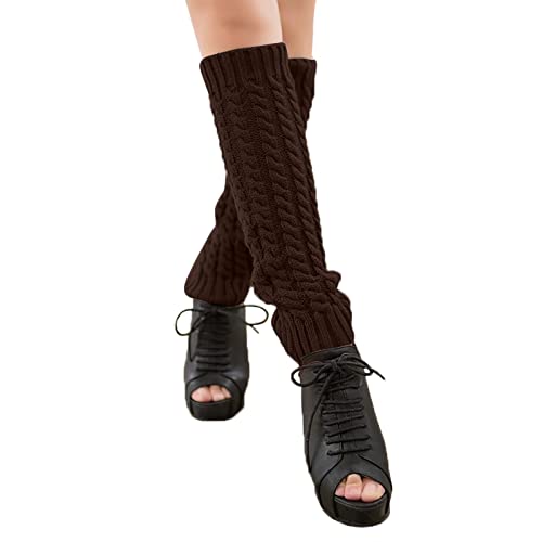 Calcetines para Mujer Tobillo Alto Cushioned Cálidos Socks Redondos Color Sólido Crew Calcetin Malla Fina Transpirable Calcetas para el día a día Medias (Coffee, One Size)