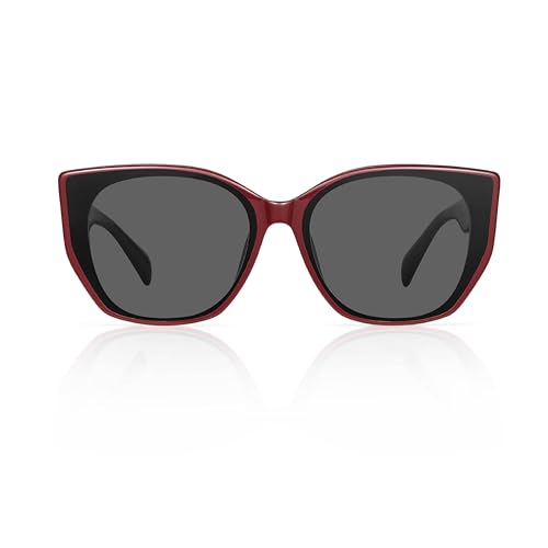 Image of Cat Eye Sunglasses UV400 Trendy Acetate Exclusive Brand of EssilorLuxottica