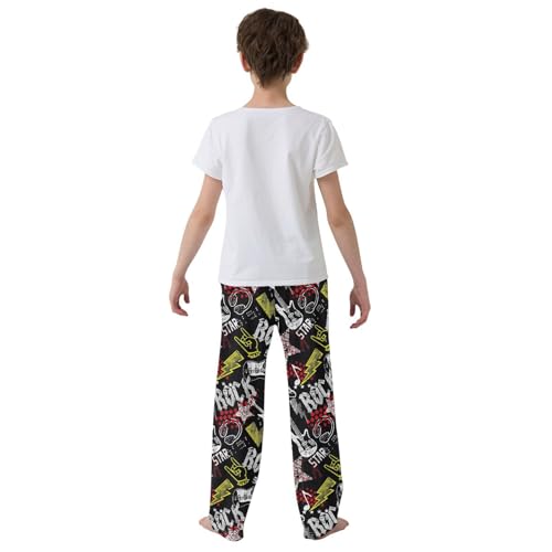 Grunge Rock Music Guitar Boys Pants for Kids Jogger Pants with Pockets S-XL3