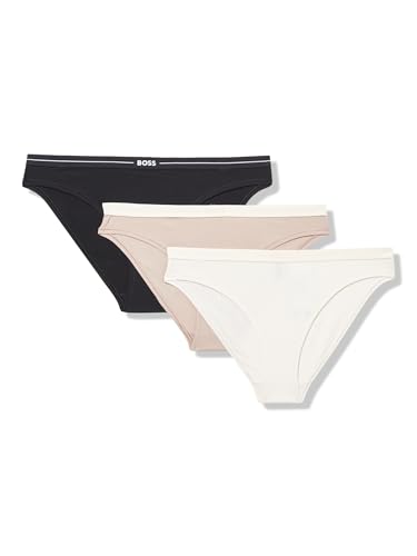 Catálogo de Hugo Boss Dama favoritos de las personas. 40 Boss - Pack de 3 Calzoncillos con Logotipo para Mujer, Tauple/Natural/Negro, X-Small