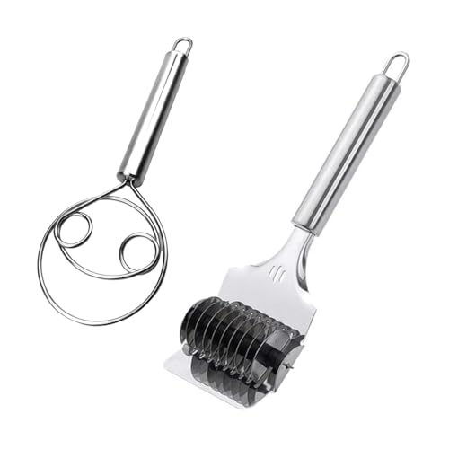 Image of Kunya Stainless Steel Noodle Lattice Roller Docker Dough Cutter Kitchen Gadgets Cooking Baking Pastry Tools (2)