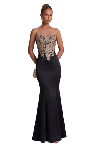 Image of Babyonline Women's Lace Applique Long Formal Mermaid Evening Prom Dresses