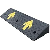 DECORN Rampa para el umbral y la acera 39 Pulgadas de rampas de Entrada de Goma de Servicio Pesado Rampa de Escalada Auxiliar para automóviles, sillas de Ruedas, Amarillo y Negro,1.6' Rise High