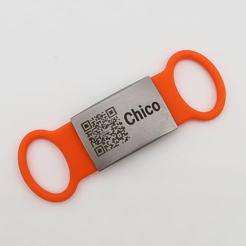 Hundemarke Slider für Halsband – Personalisiert mit Gravur aus Deutschland – Edelstahl & Silikon, leicht & leise – Name & Telefonnummer gratis graviert Schwarz/L