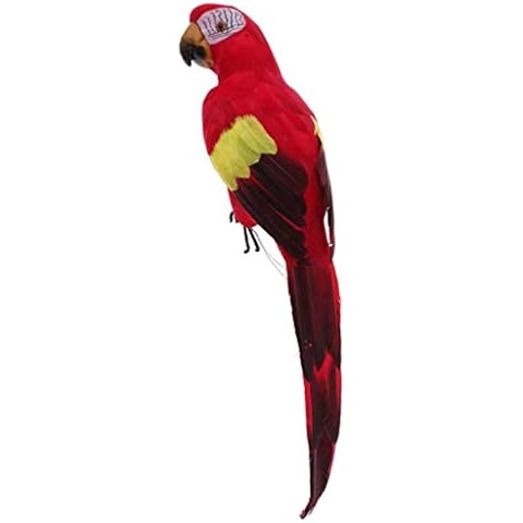 EBTOYS Artificial Birds Lifelike Feathered Birds Christmas Model Artificial Birds Lifelike Feathered Tree Craft - Parrot (Red) Cover
