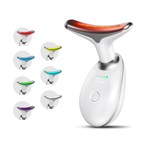 Facial Beauty Device, Based on Triple Action LED, Thermal, and Vibration Technologies for Skin Care, Facial Skin Care Tools, 7 Color Led Face and Neck Beauty Device for Home Use