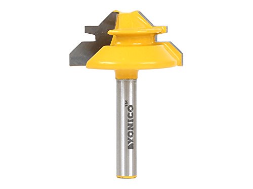 YONICO Lock Miter Router Bit 45 Degree - Up to 1/2-Inch Stock 1/4-Inch Shank 15129q