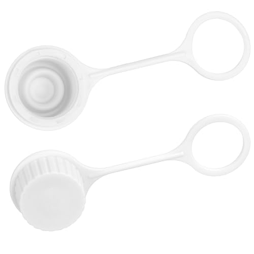 Penitue 2pcs Threaded Drain Plug Caps with Tether for Igloo Cooler Ice Chest Drain Plug Cover Replacement Accessories and Parts for 50-165 Qt Cooler Replaces 20049 (White)