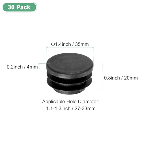 Image of M METERXITY 30 Pack Round Plastic Plug, OD 1.4 inch Furniture Tube Inserts Pipe Hole End Caps for Tubing Post /Glide Insert for Pipe Post /Table Chair Leg /Metal Tubing /Fence [Black]