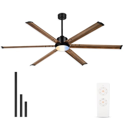 JAZAVA 72-Inch Large Ceiling Fan with Light,Aluminum Blades,Walnut by JAZAVA - Used condition - US$150.19