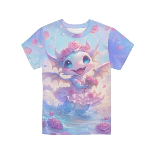 Image of Kids Graphic T-Shirt Boys Girls Novelty Tees Top Short Sleeve Shirts Summer Blouses 3-16