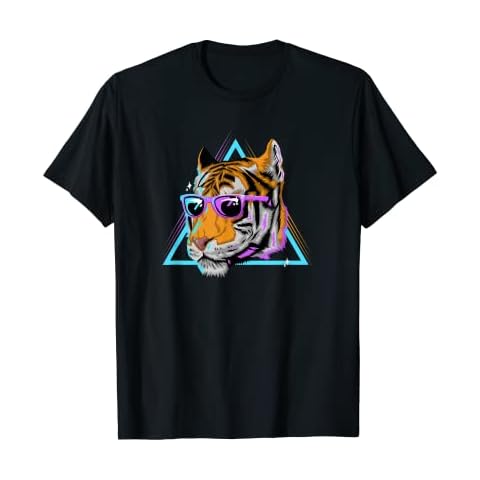 80s Eighties Tiger Head - 1980s Predator Animal Tiger T-Shirt Cover