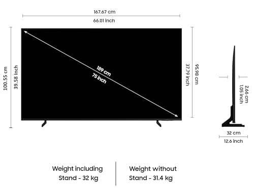 Image of Samsung 189 cm (75 inches) QE1D Series 4K QLED Smart TV QA75QE1DAUXXL (Black)