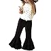 Pants for Girls Toddler Kids Girls Bell Bottom Jeans Ruffle Flare Denim Pant Trousers High Waisted Wide Leg Pants Skinny Leggings (Black, 1-2 Years)