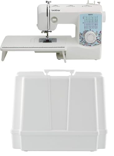 Image of Brother XR3774 37-Stitch Sewing and Quilting Machine with Wide Table and 5300A Hard Plastic Storage and Carry Case | 1-Step Buttonhole, Auto Needle Threader, Jam-Resistant Top Drop-in Bobbin, 5300a Hard Case