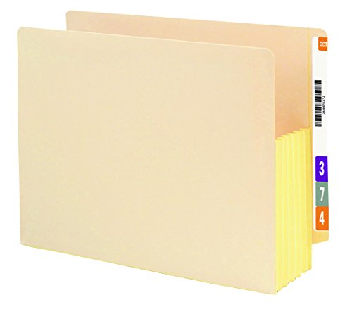 Smead End Tab File Pocket, Reinforced Straight-Cut Tab, 5-1/4" Expansion, Fully-Lined Gusset, Letter Size, Manila, 10 per Box (75174)