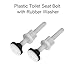 BE-TOOL Toilet Seat Hinge Bolts and Nuts with Rubber Washer, Universal White Plastic Toilet Seat Hinge Bolt (6 PCS)