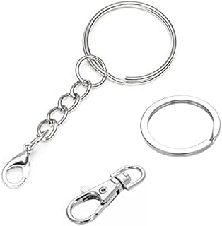 44Pcs Carabiner Keychain,Split Key Ring with Chain and Open Jump Rings, Detachable Lock Key Chain Key Split Ring Clips with Key Rings for Hanging Crafts Suppliers Jewellery Craft