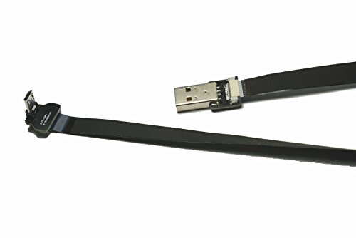 Permanent Ffc Micro Usb Fpv Flat Slim Thin Ribbon Fpc Cable Micro Usb 90 Degree To Standard Usb A For Sync And Charging Black(40Cm) #TOP6