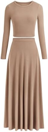 PRETTYGARDEN Women Fall Spring 2 Piece Outfits Dressy Casual Ribb...