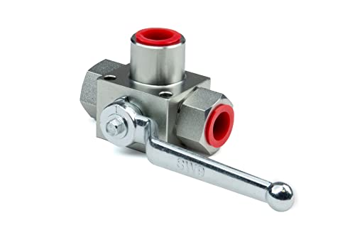 Chief 3-Way High Pressure Ball Valve - Durable 3 Way L Flow Ball Valve - 3 Way Shut Off Ball Valve - Durable 3 Way Diverter Valve, Max Pressure 5145 Psi, Max Temp 215 F, 1/2’’ Npt Port, 1 Lb, 450254 #TOP3