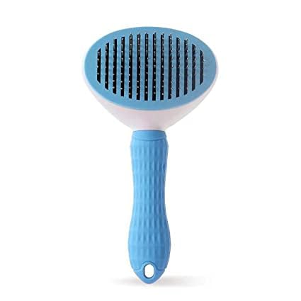 HEBEZON Dog Brush Pet Grooming Brush Slicker Dog Comb Self Cleaning Brush Comb for Dogs Cats Puppy Pet Accessories | Hair Shedding Brush for Dogs Pet Care Comb () Multicolor, Pack Of 1.