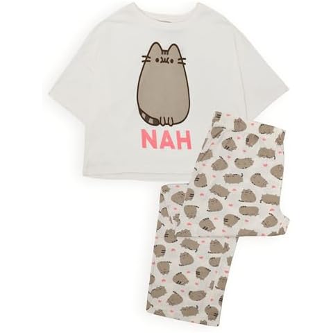 Pusheen Nah White T-Shirt and Trousers Pyjamas Cover