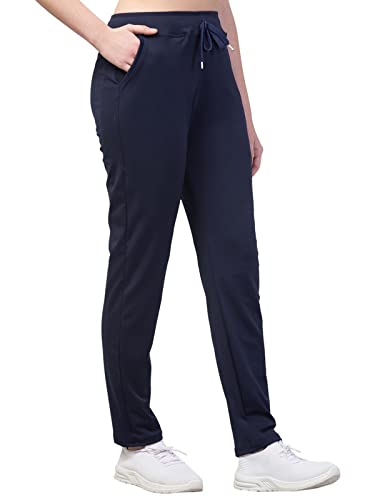 Image of BLUECON Women's Plain Solid Regular Fit Straight Leg Open Bottom Polyester Track Pant /Plazo Pant with Brand Logo