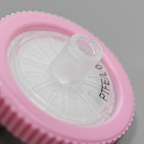 Image of PEKYBIO PTFE Syringe Fliter Hydrophilic Filtration 25mm Diameter 0.22μm Pore Size for Lab, Pack of 100, Non-Sterilized