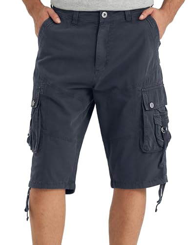 VOPOKER Men's Relaxed Fit Cargo Shorts with Multi Pockets Twill Cotton