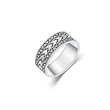 PYTALI Sterling Silver Polynesian Wedding Band Ring for Men Tribal Tattoo Jewelry Ring Samoan Maori Jewelry for Men(10)