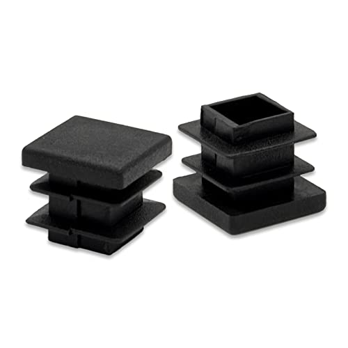 Image of Flyshop 16 x 16 mm, 0.63 inch x 0.63 inch Black Plastic Hole Plugs Square Tubing End Caps Tube Inserts Durable Furniture Glide for Chair Table Stool Leg 8 Pack