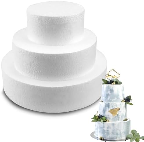 6 Styropor Kuchen Scheiben Rund - Für DIY Deko & Blumengestecke