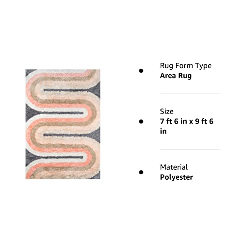 Novogratz By Momeni Rugs Retro Collection Retro Wave Shag Area Rug, 7'6" X 9'6", Pastel, Multi #TOP6