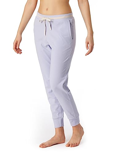 Schiesser Damen Schlafhose lang mit Bündchen Baumwolle Stretch-Mix Relax, Flieder, 38