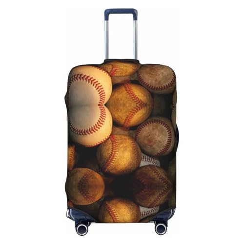 Travel Luggage Cover Suitcase Elastic Washable Old Baseballs 2 Suitcase Protector Bag,Anti-Scratch With Zipper Closure Baggage Covers,, Black, X-Large