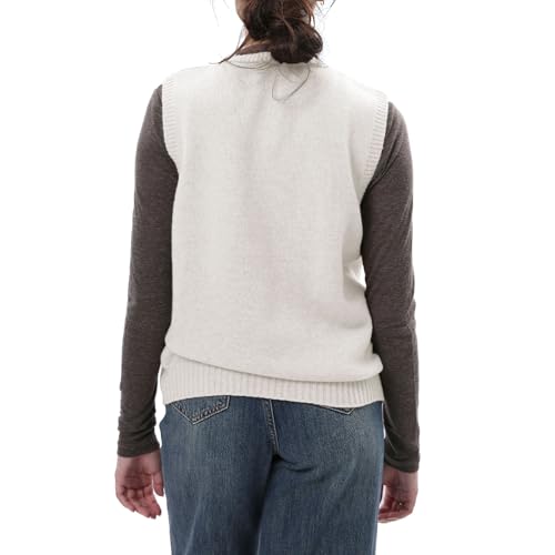 Image of Amazhiyu Womens 100% Wool Sweater Vest Sleeveless V Neck Knitted Pullover Top