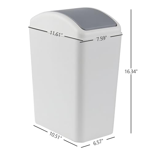Caneca de basura plástica 4.5 galones con tapa basculante gris miniatura 2