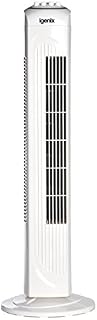 Igenix DF0030 Oscillating Tower Fan, 30 Inch, 3 Speed Settings, 2 Hour Timer with Auto Shut Off, White