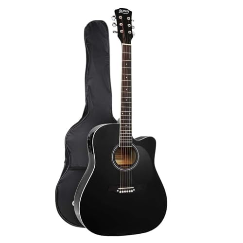 41 Inch Electric Acoustic Guitar Wooden Folk Classical D Shape Full Size Natural Strings Carry Bag Shoulder Strap Picks ALPHA