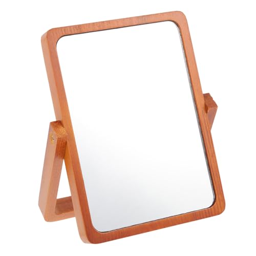 Miroir de maquillage bois pliable pour bureau et table portable