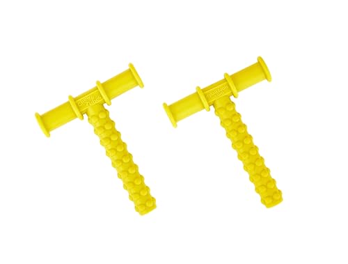 Image of Chewy Tube for Oral Sensory Therapy Yellow | Non-Toxic Biting & Chewing Tool for Autism, ADHD | Textured Teether for Children & Adults (Yellow chewy tube)