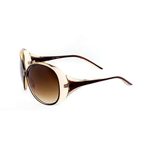 SWG EYEWEAR Designer Inspired Round Butterfly Frame High Fashion Women Sunglasses (Amber)