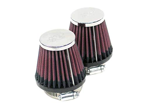Image of K&N High-Flow Original Lifetime Universal Clamp-On Air Filter: High Performance, Premium, Washable: Flange Diameter: 2.25 In, Filter Height: 4 In, Flange Length: 0.625 In, Shape: Round Tapered,RC-1252