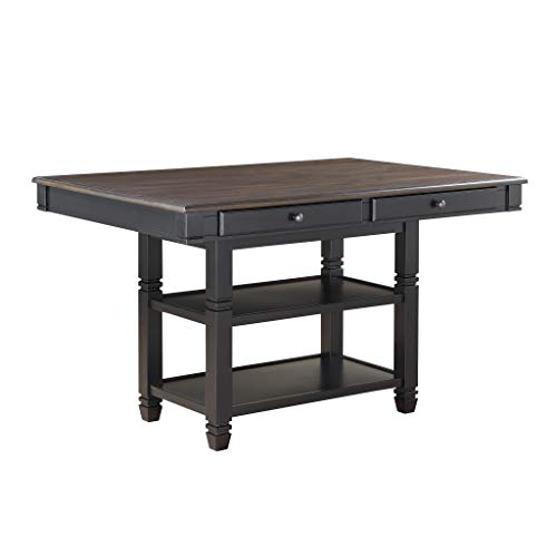 Homelegance 60' x 42' Two-Tone Counter Height Dining Table, Black/Natural