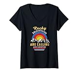 Photo Gallery donna rocky mountains are calling colorado flag us national park maglietta con collo a v Photo Gallery donna rocky mountains are calling colorado flag us national park maglietta con collo a v